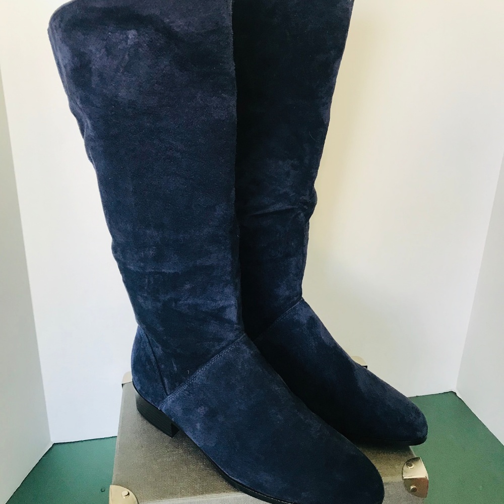 AJ Valenci Blue Suede Leather Boots - Size 10 - Picture 2 of 7